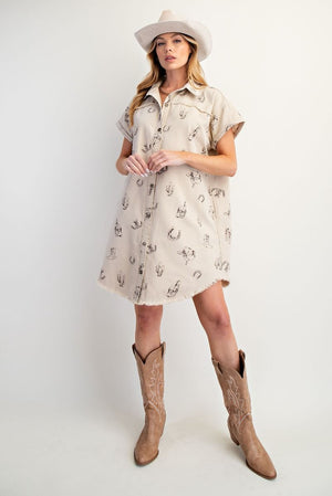 Rodeo Time Khaki Dress